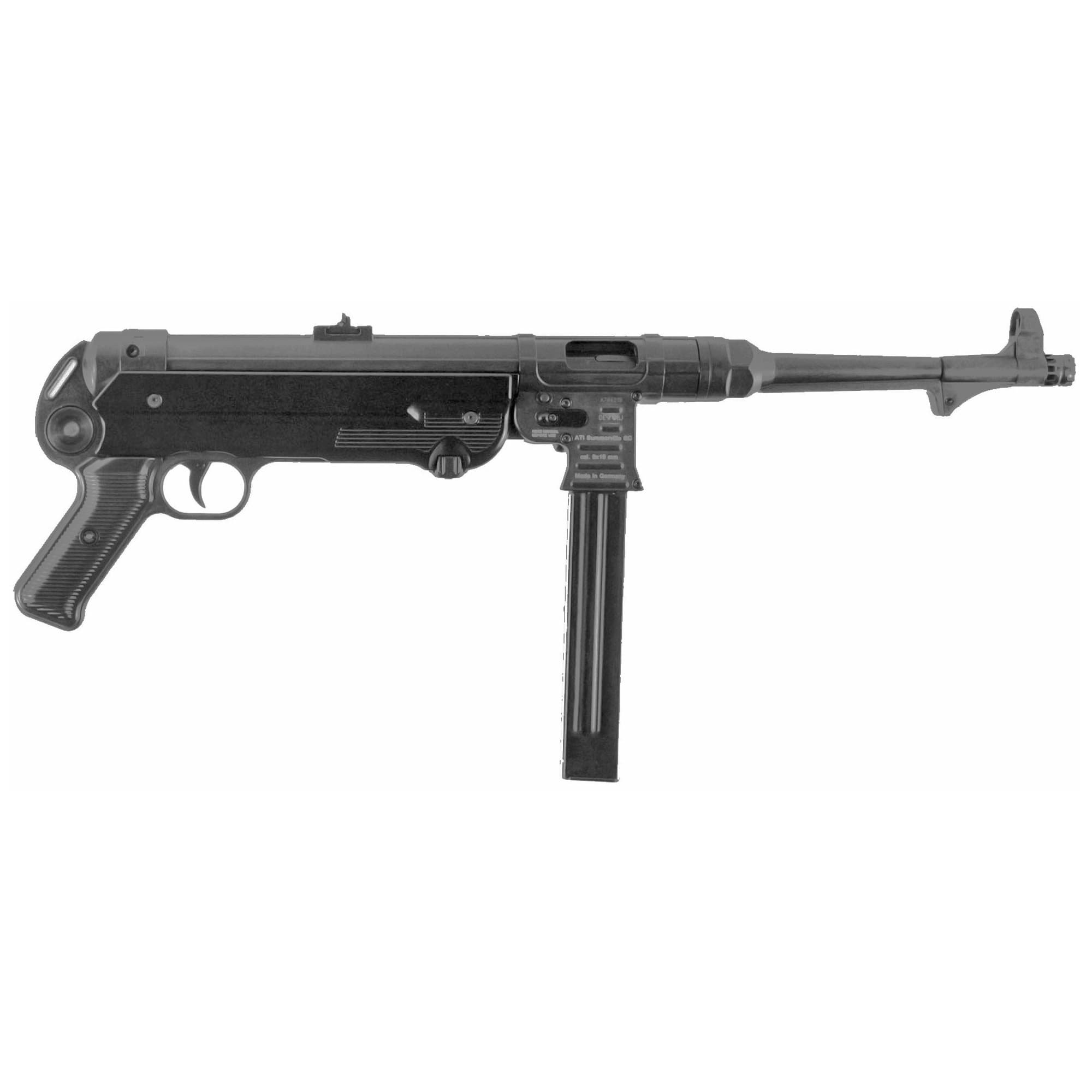 GSG GSGGERGMP409X MP40  9mm Luger Caliber with 10.80" Barrel, 25+1 Capacity, Black Metal Finish, Black Polymer Grip Right Hand