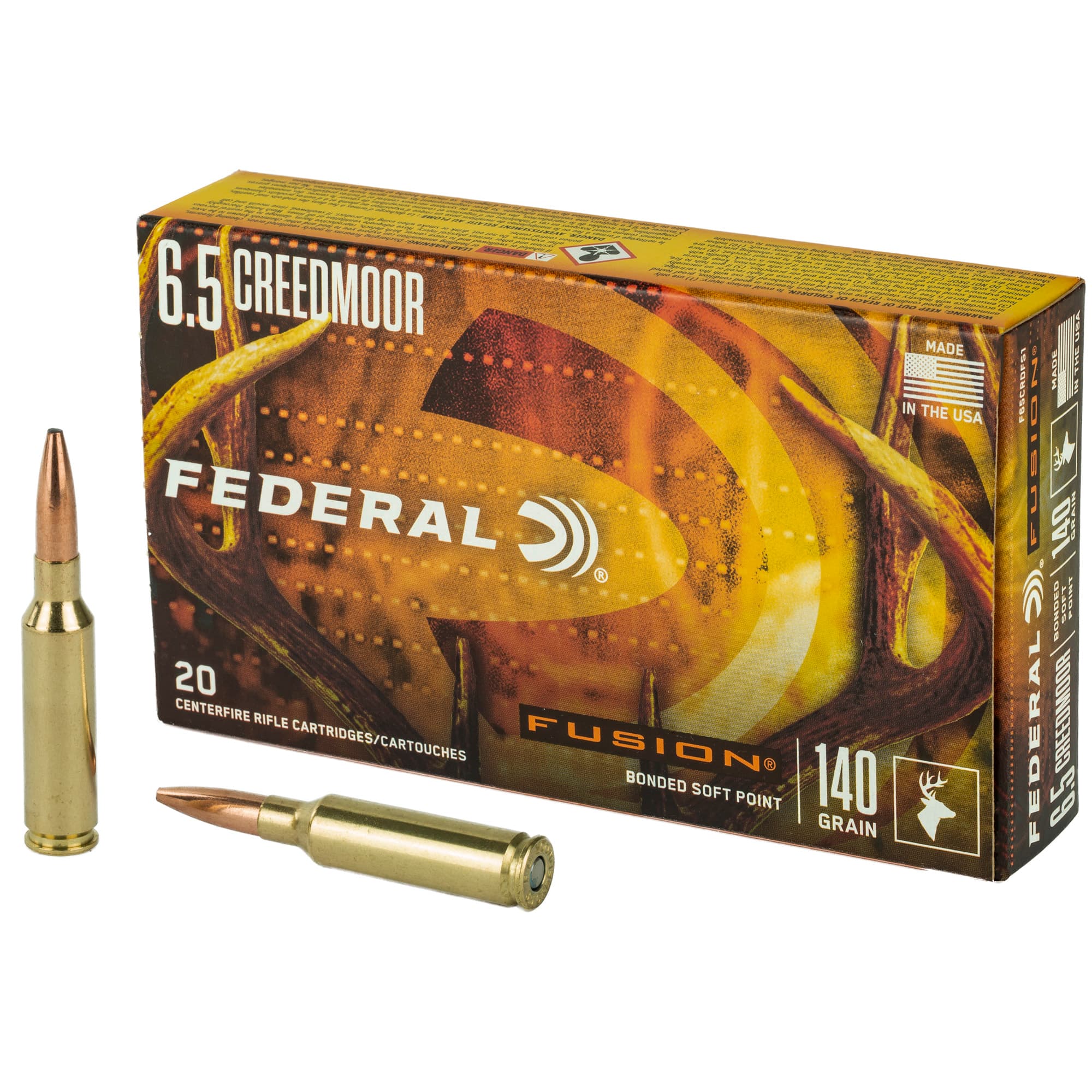 Federal Fusion 6.5 Creedmoor Bonded Soft Point 140 Grain 20 Rounds