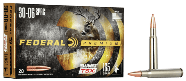 Federal Premium Barnes TSX 30-06 Springfield Copper Hollow Point 165 Grain 20 Rounds
