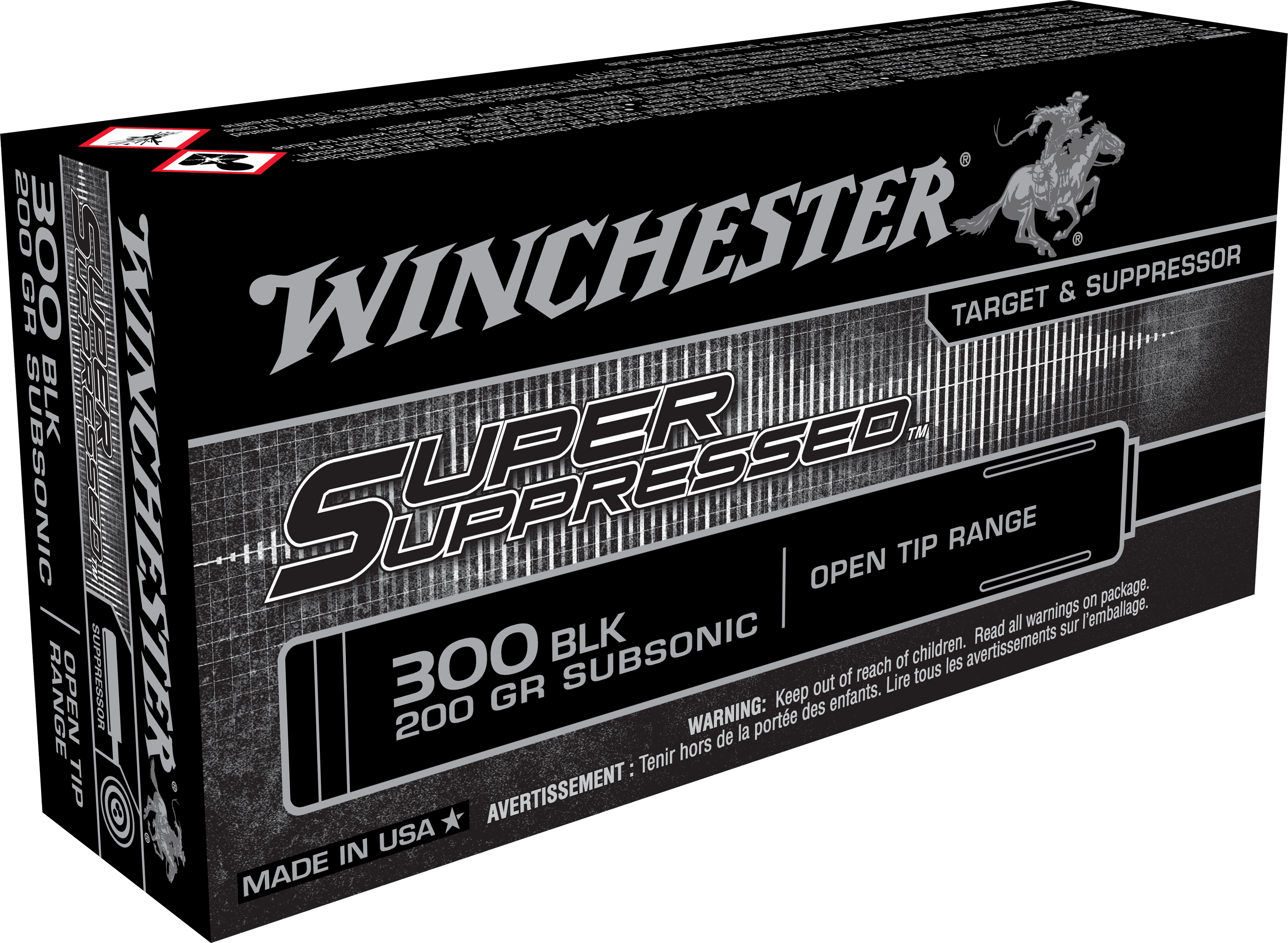 Winchester, Super Suppressed, 300 Aac Blackout, Open Tip, 200 Grain, 20 Rounds