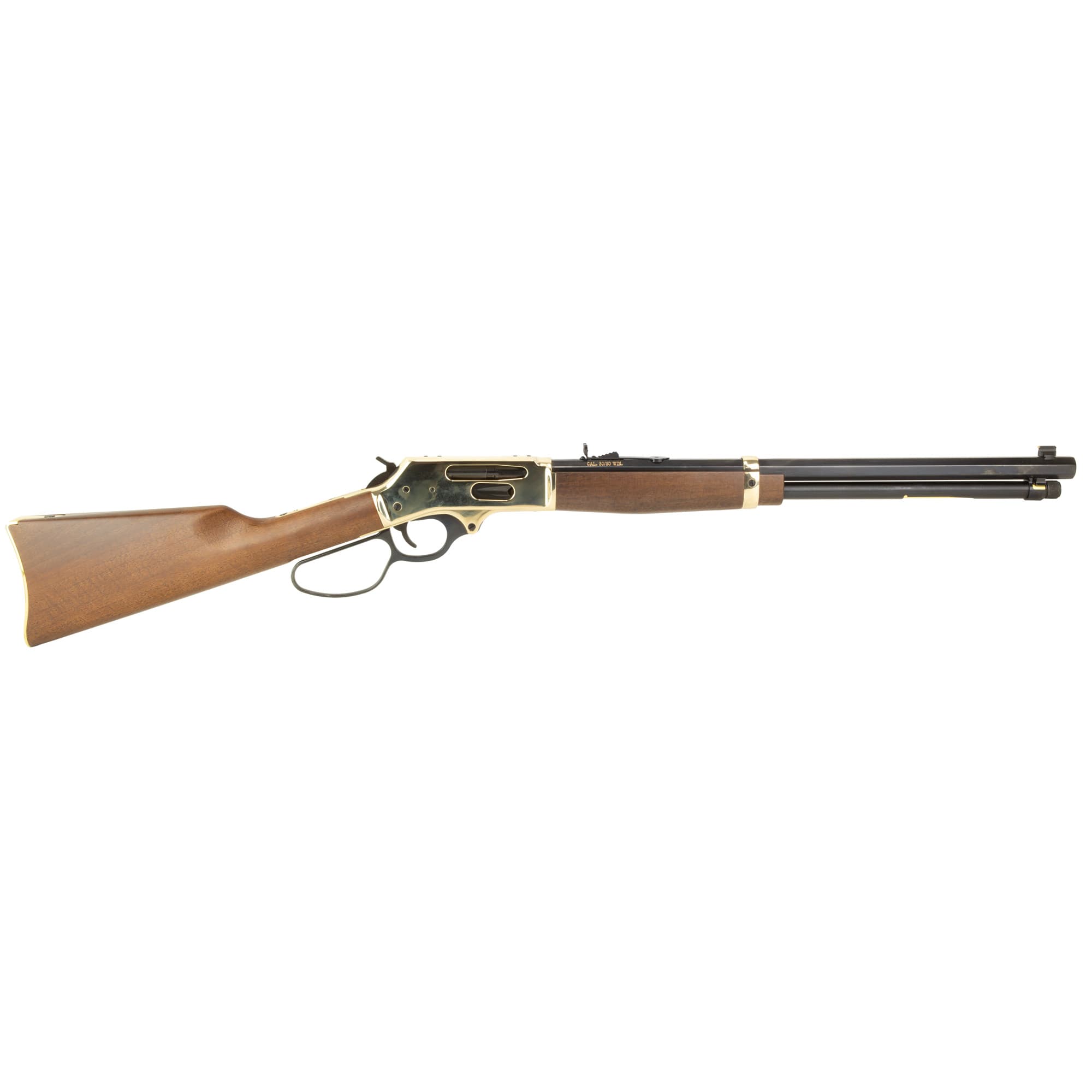 Henry H009BGL Side Gate  Full Size 30-30 Win 5+1 20" Blued Steel Barrel, Polished Brass Receiver, Fixed American Walnut Stock