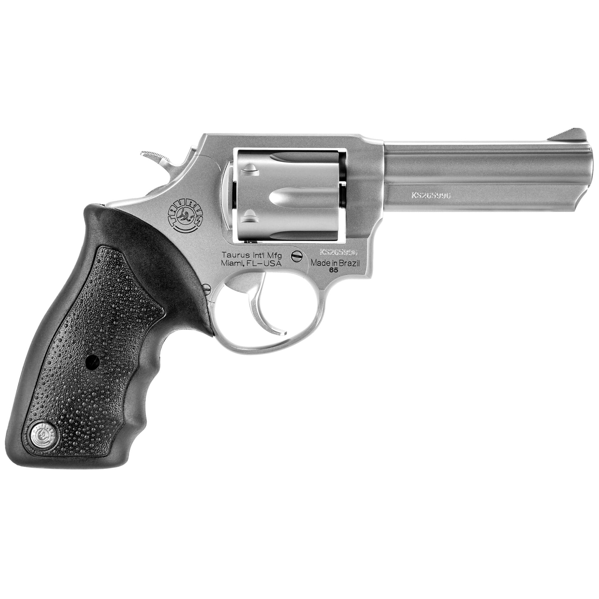 Taurus 65 Revolver - Stainless Steel | 357 Mag / 38 Spl +P | 4" Barrel | 6rd | Rubber Grip