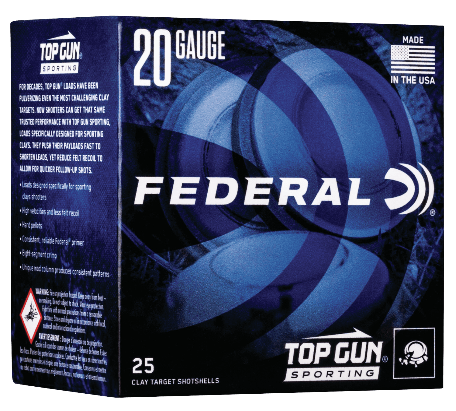 Federal Top Gun Sporting 20 Gauge Lead 7/8 oz 8 Shot 25 Rounds