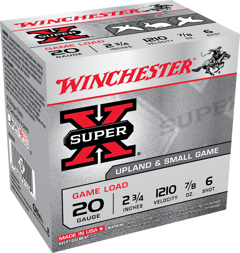 Winchester Super X Game Load 20 Gauge Lead Shot 7/8 Ounce 25 Rounds
