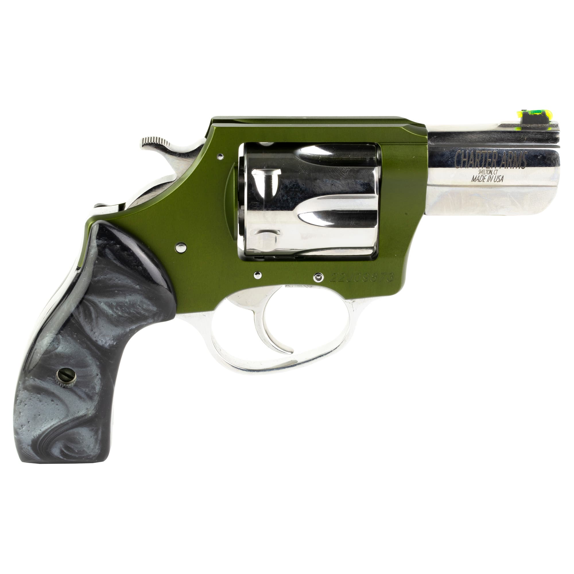 Charter Arms 53624 Undercover II Large 38 Special, 6 Shot 2.20" High Polished Stainless Steel Barrel & Cylinder, OD Green Anodized Aluminum Frame, Black Pearlite Grip, Exposed Hammer