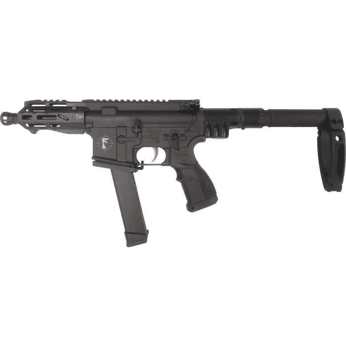 Fostech Wolf Tech-15 Pistol - Black | 9mm| 4.5" Barrel | 4" Mach-2 Rail | Deadfoot Arms Folding Brace W/ Tailhook | Installed Echo-II Trigger
