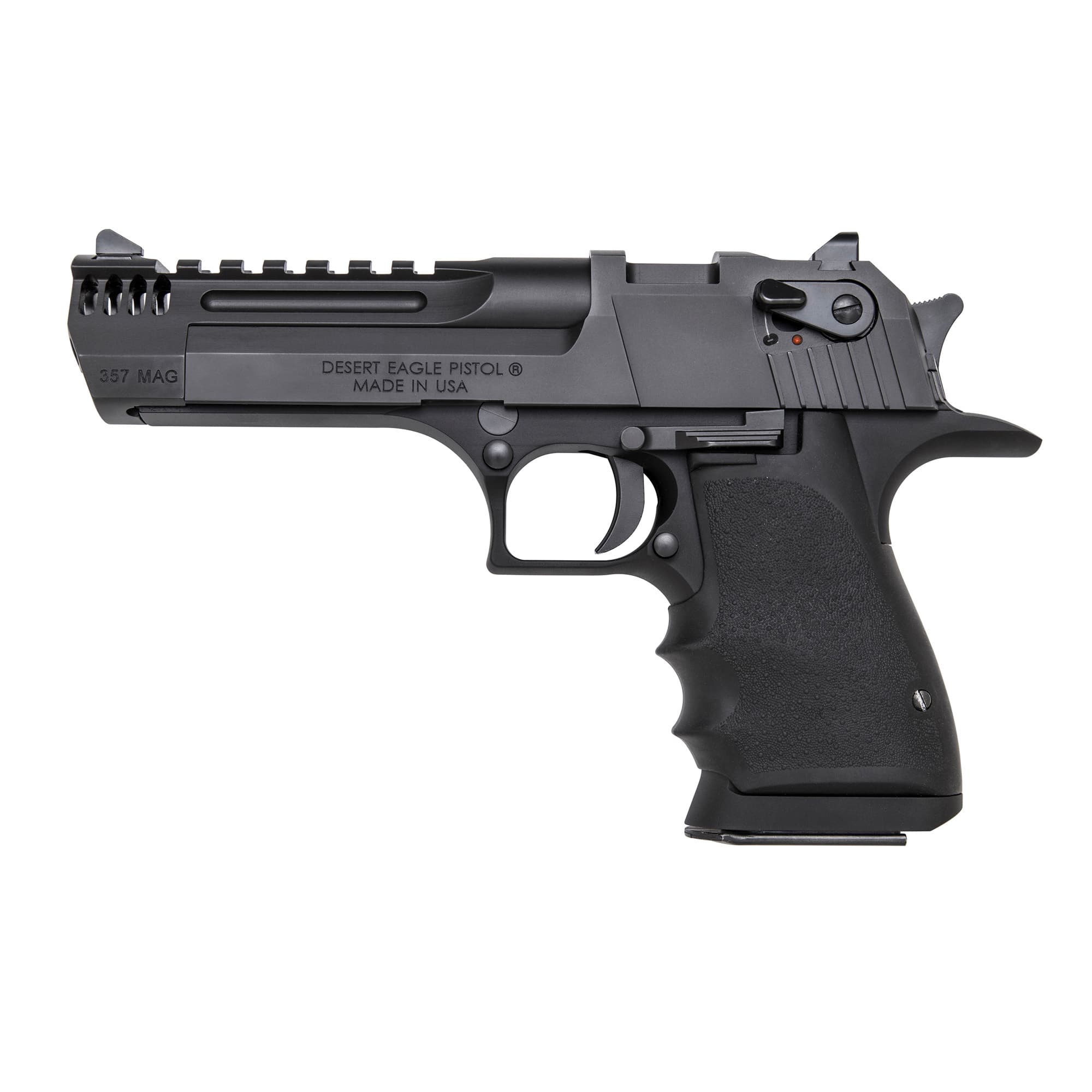 Magnum Research DE357L5IMB Desert Eagle L5 357 Mag 5" with Muzzle Brake 9+1 Black Hardcoat Anodized Aluminum Frame Black Carbon Steel Slide Black Hogue Wraparound Rubber Grip