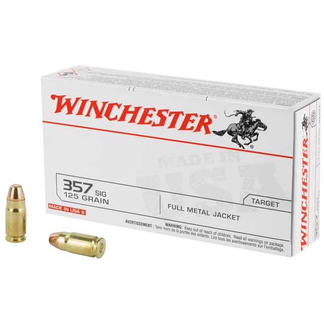 Winchester USA Pistol Ammo 357 Sig 125 gr. FMJ 50 rd.