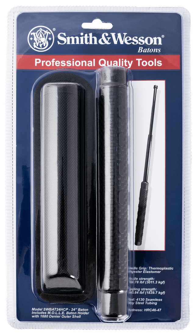 Smith & Wesson Knives SWBAT24HCP Baton 24" Collapsible Black TPR Handle