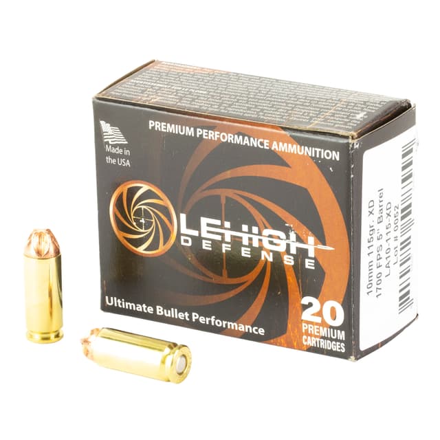 Lehigh Defense LA10115XD Xtreme Defense 10mmAuto 115gr Lehigh Defense XD FMT 20 Rounds