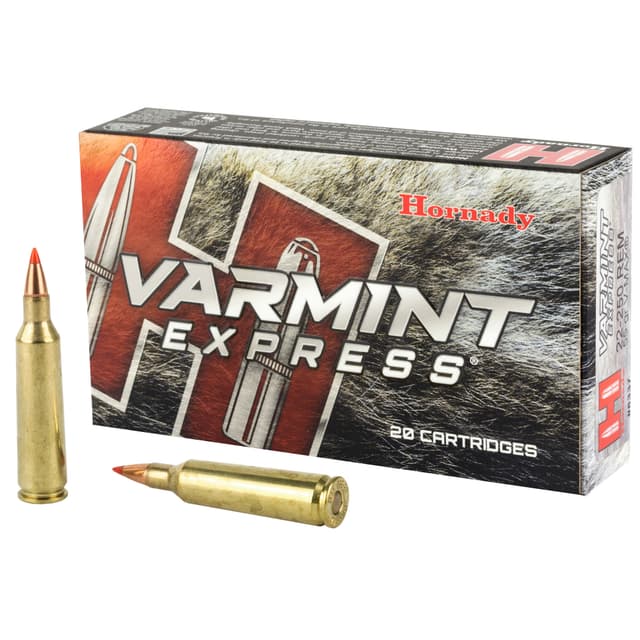 Hornady Varmint Express Rifle Ammo 22-250 Rem 55 gr. V-Max 20 rd.