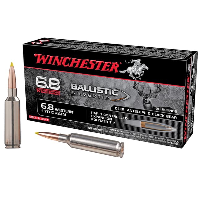 Winchester Ballistic Silvertip 6.8 Western Polymer Tip 170 Grain 20 Rounds