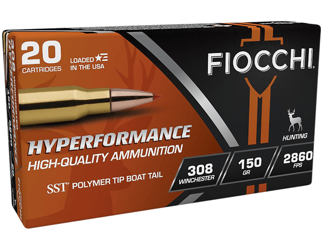Fiocchi, Hyperformance Hunt, .308 Winchester, Super Shock Tip Polymer, 150 Grain, 20 Rounds
