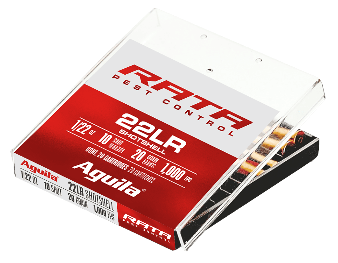 Aguila, Rata Pest Control, 22 Long Rifle, Solid Point, 20 Grain, 20 Rounds