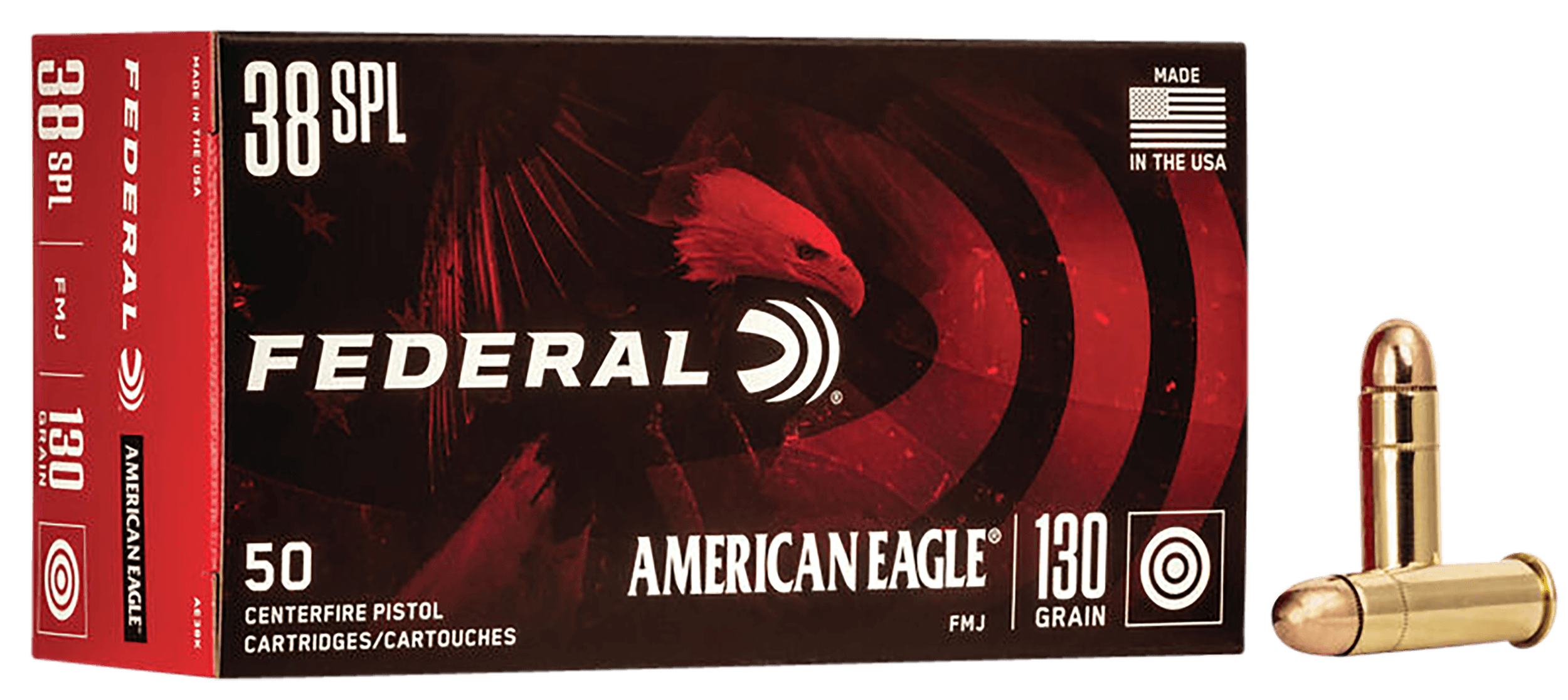 Federal American Eagle 38 Special Full Metal Jacket 130 Grain 50 Rounds