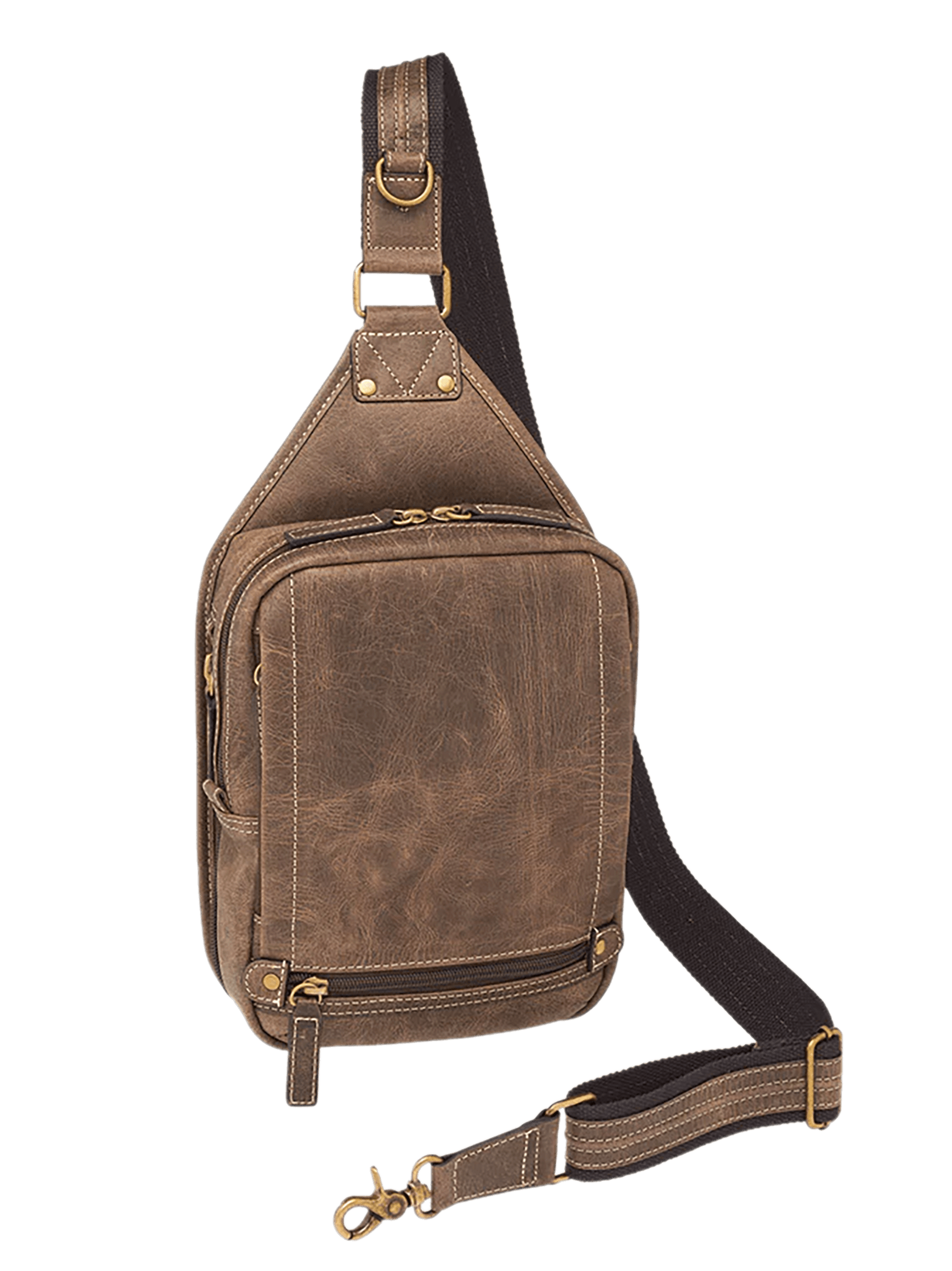 Gun Tote'n Mamas Mini Sling Concealed Carry Bag Distressed Buffalo Brown