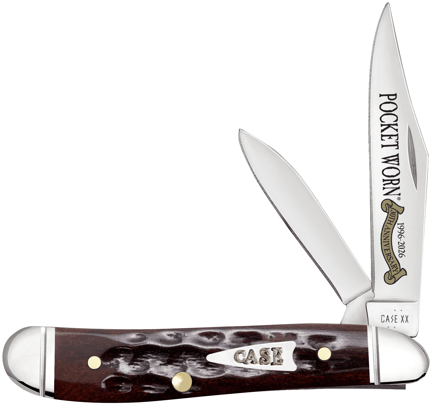 Case Pocket Worn Peanut Folding Knife Mahogany Corn Cob Jigged Bone