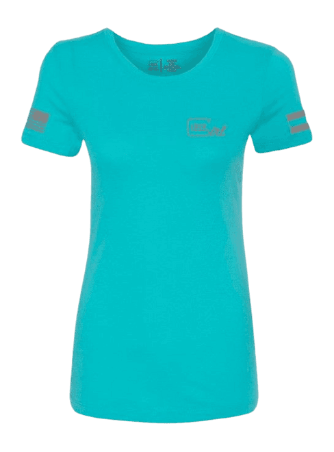 Glock Girl Flag Women's T-Shirt Teal 2XL