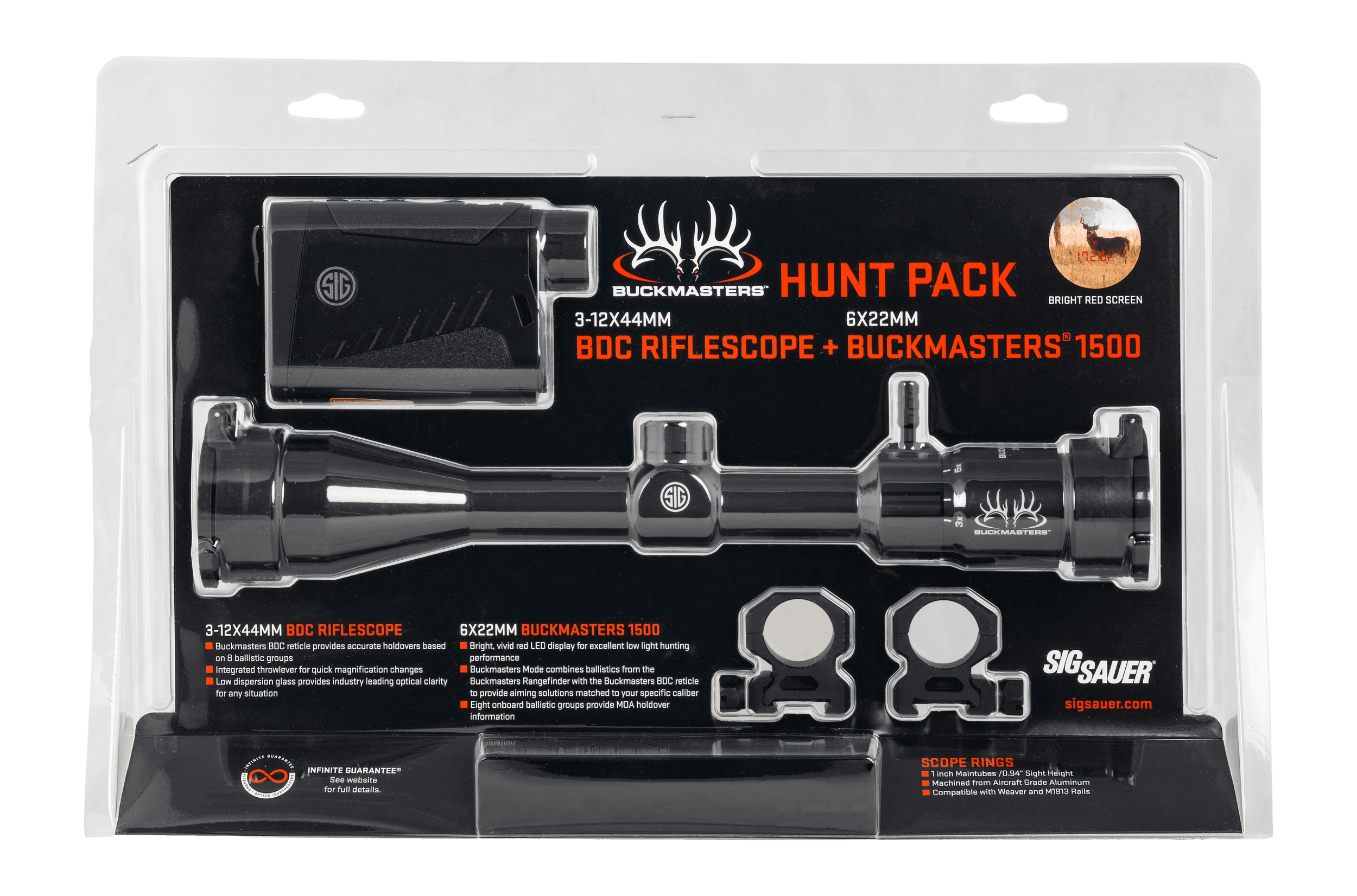 Sig Sauer Buckmasters 3-9x40mm Riflescope Combo Kit