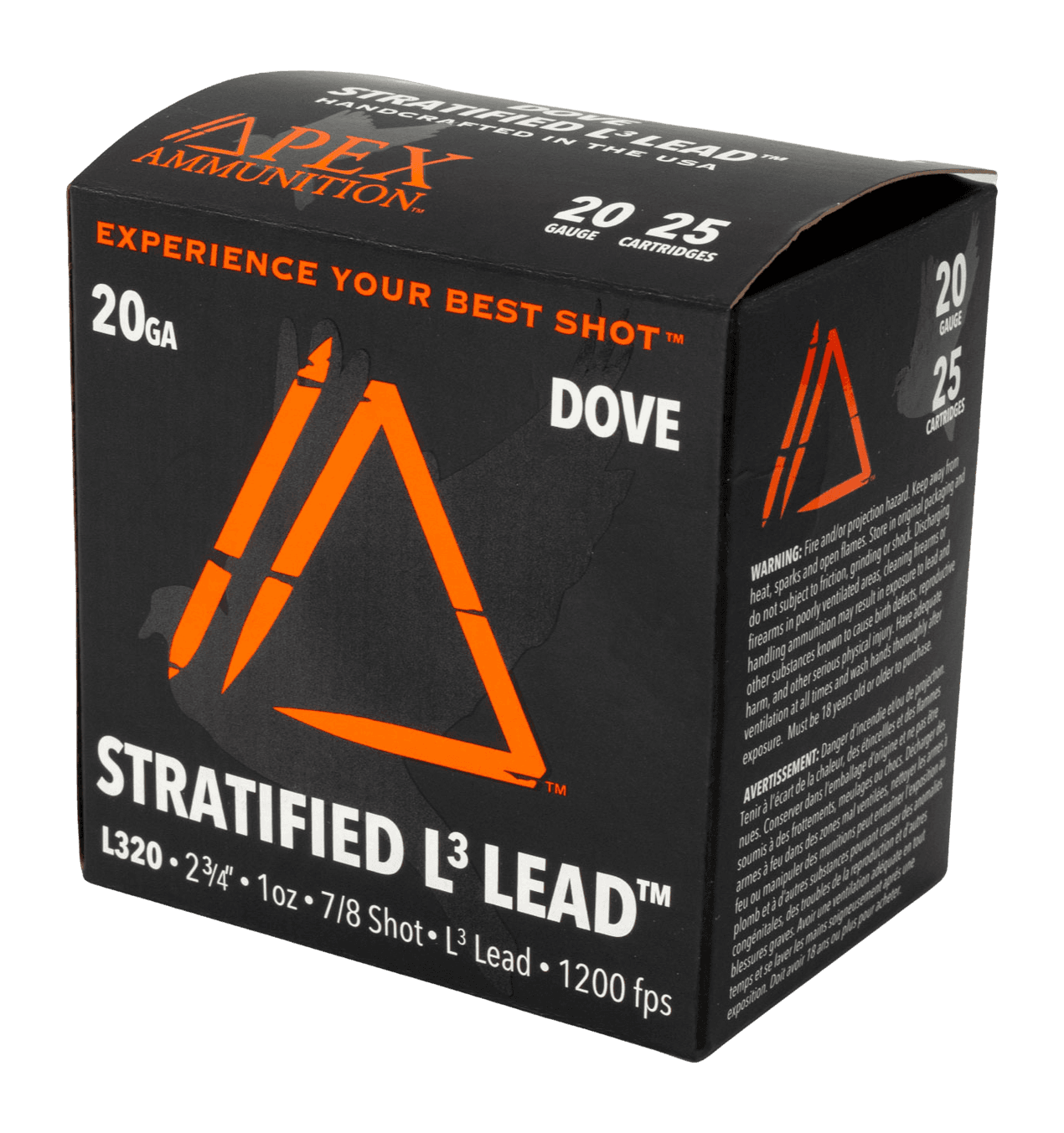 Apex Element Dove Stratified 20 GA 2.75" 1oz #7/#8 25rd Box