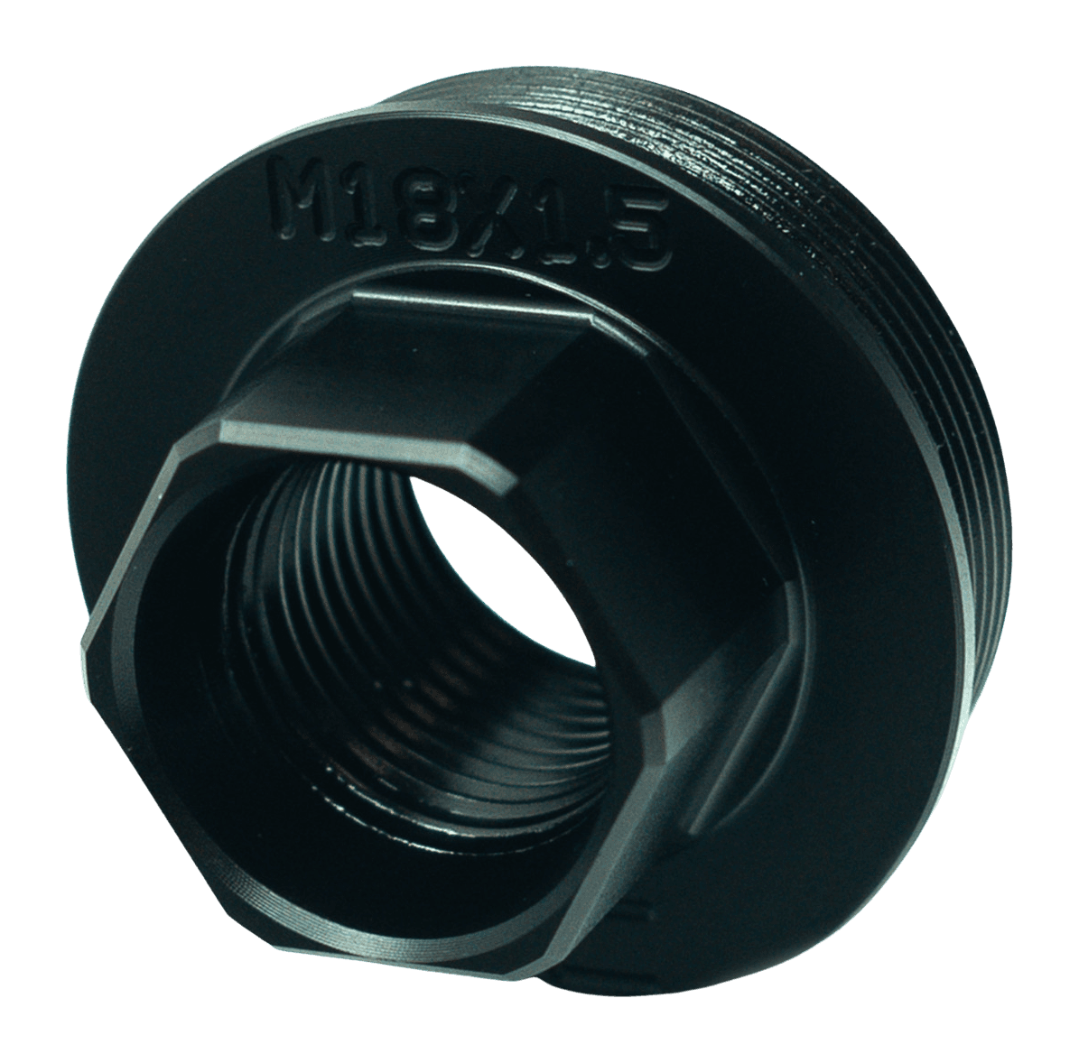 Faxon M18x1.5 Direct Thread to HUB Adapter Stainless