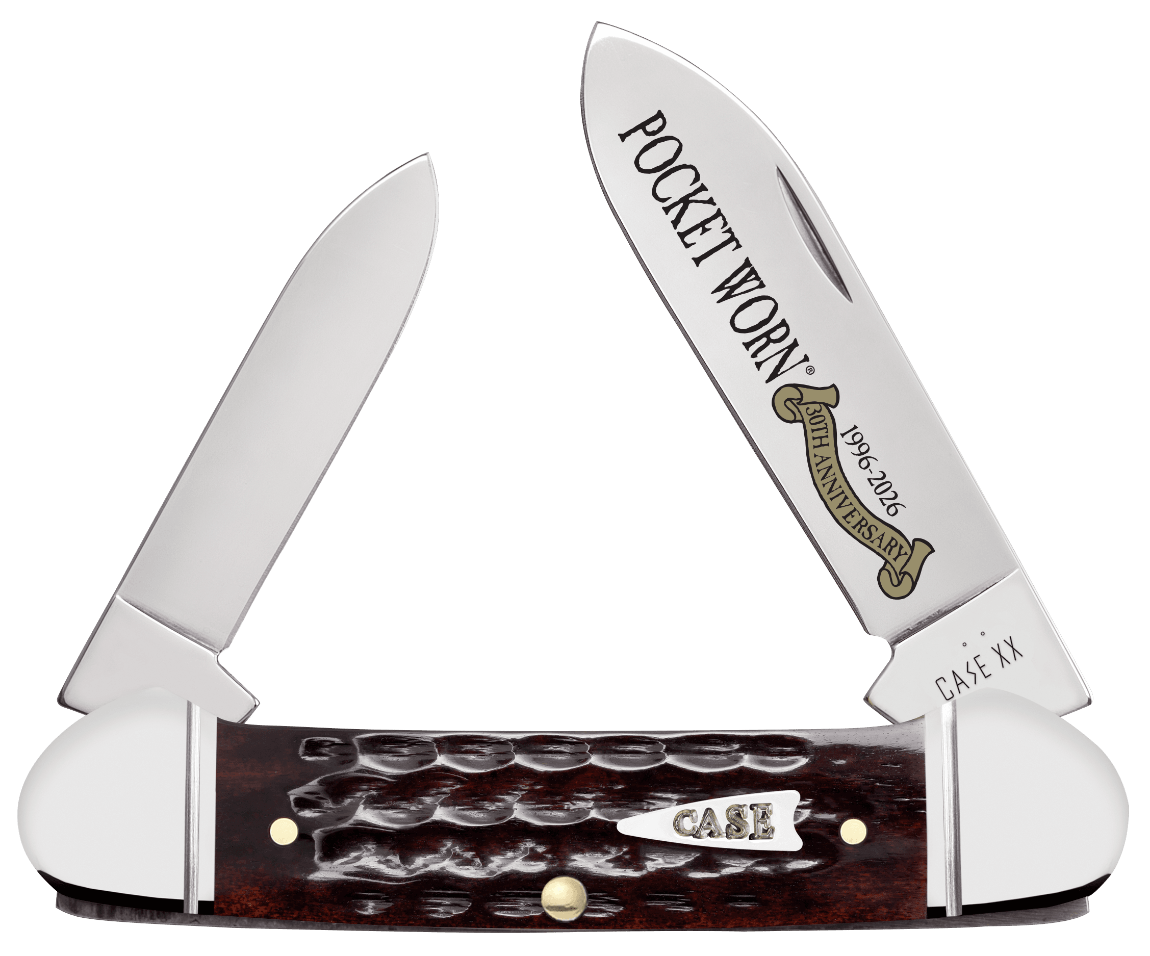 Case Pocket Worn Canoe 2.63" Folding Knife Corn Cob Jigged Bone