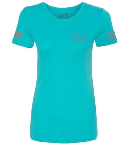 Glock Girl Flag Women's T-Shirt Teal Large
