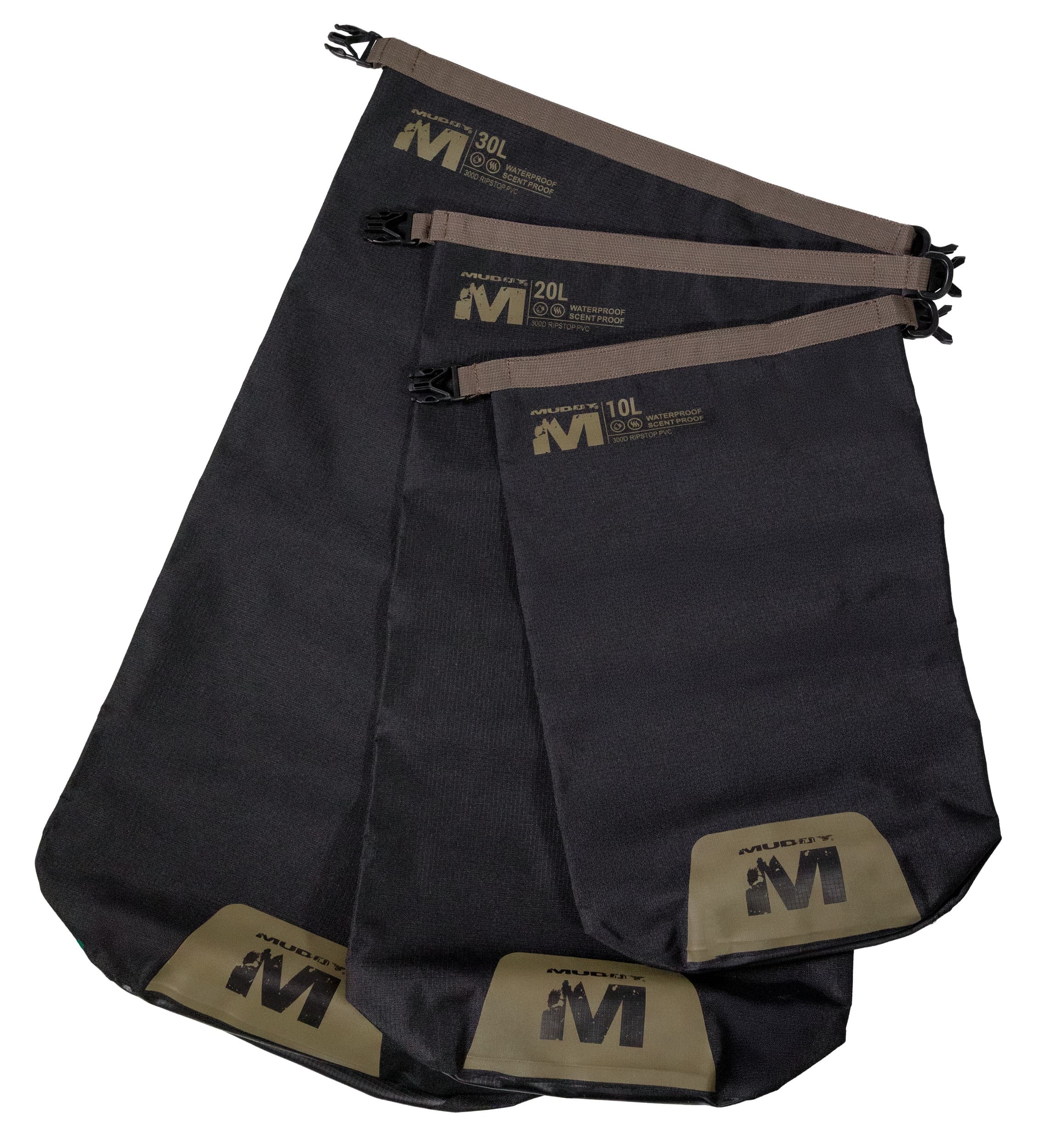 Muddy Waterproof Dry Bag Set 3 Pack 10L 20L 30L