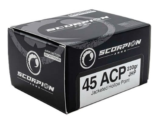Scorpion 45 ACP 230gr JHP 20rd Box