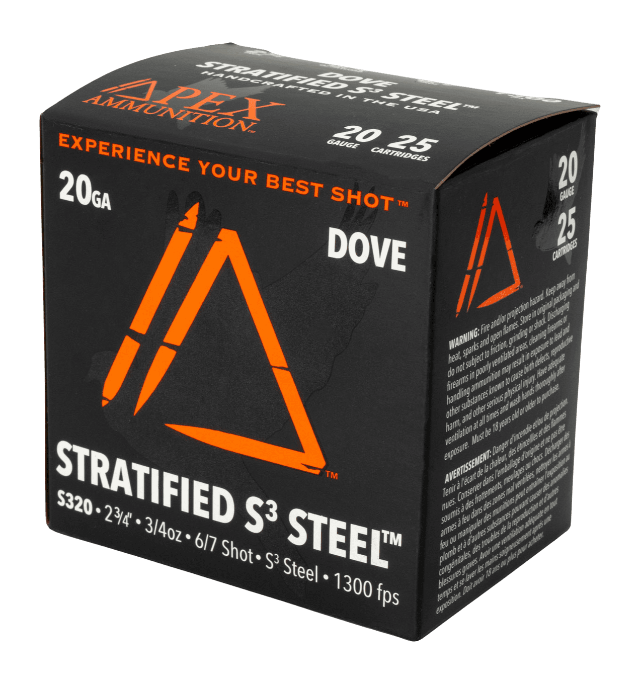 Apex Element Dove Stratified Steel 20 GA 2.75" 3/4oz #6/#7 25rd Box