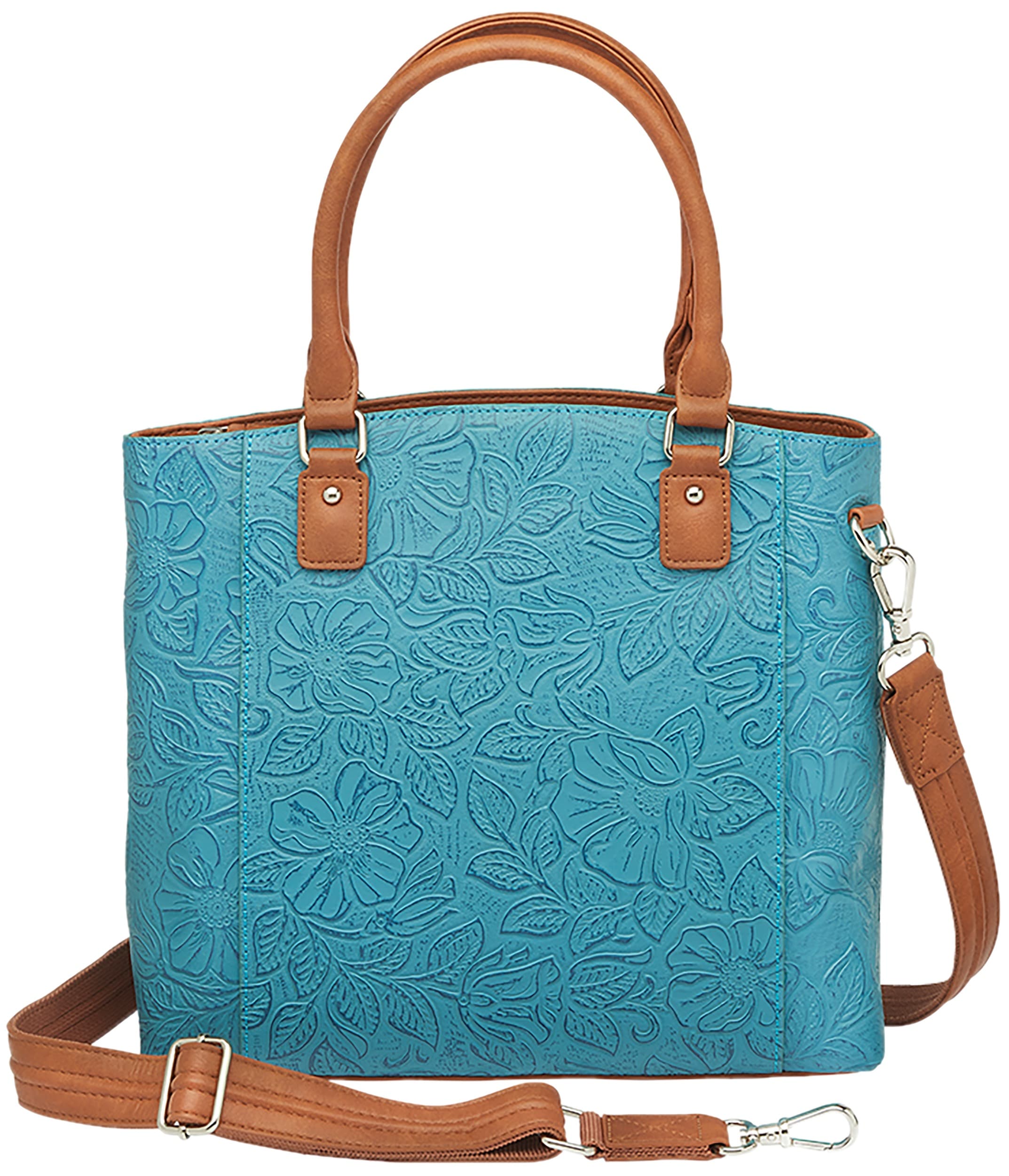 Gun Tote'n Mamas Town Tote Concealed Carry Handbag Cowhide Turquoise