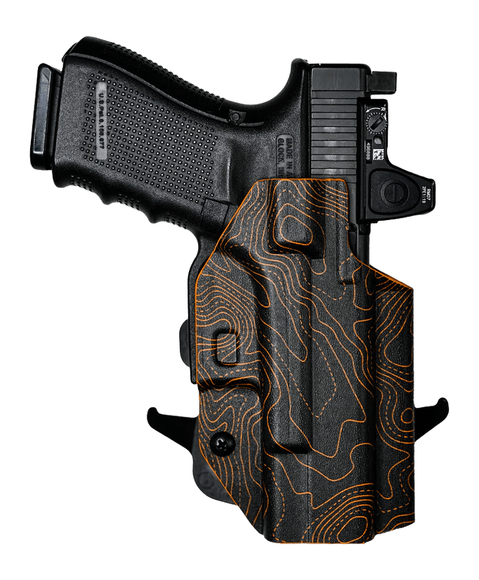 We The People Holsters IWB Holster for Glock 43/43X Red Dot Ready Kydex Orange Topographic