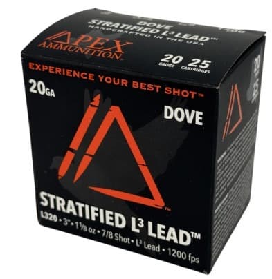 Apex Element Dove Stratified 20 GA 3" 1-1/8oz #7/#8 25rd Box