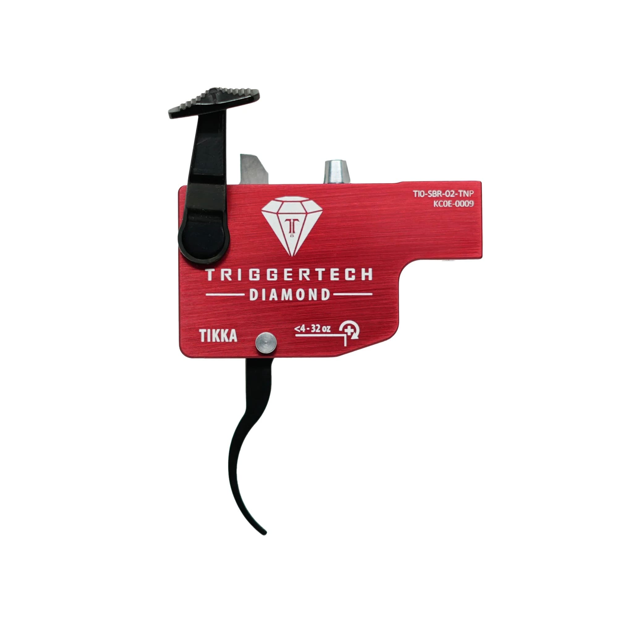 TriggerTech Tikka Diamond Curved Red Lever Trigger Left Hand