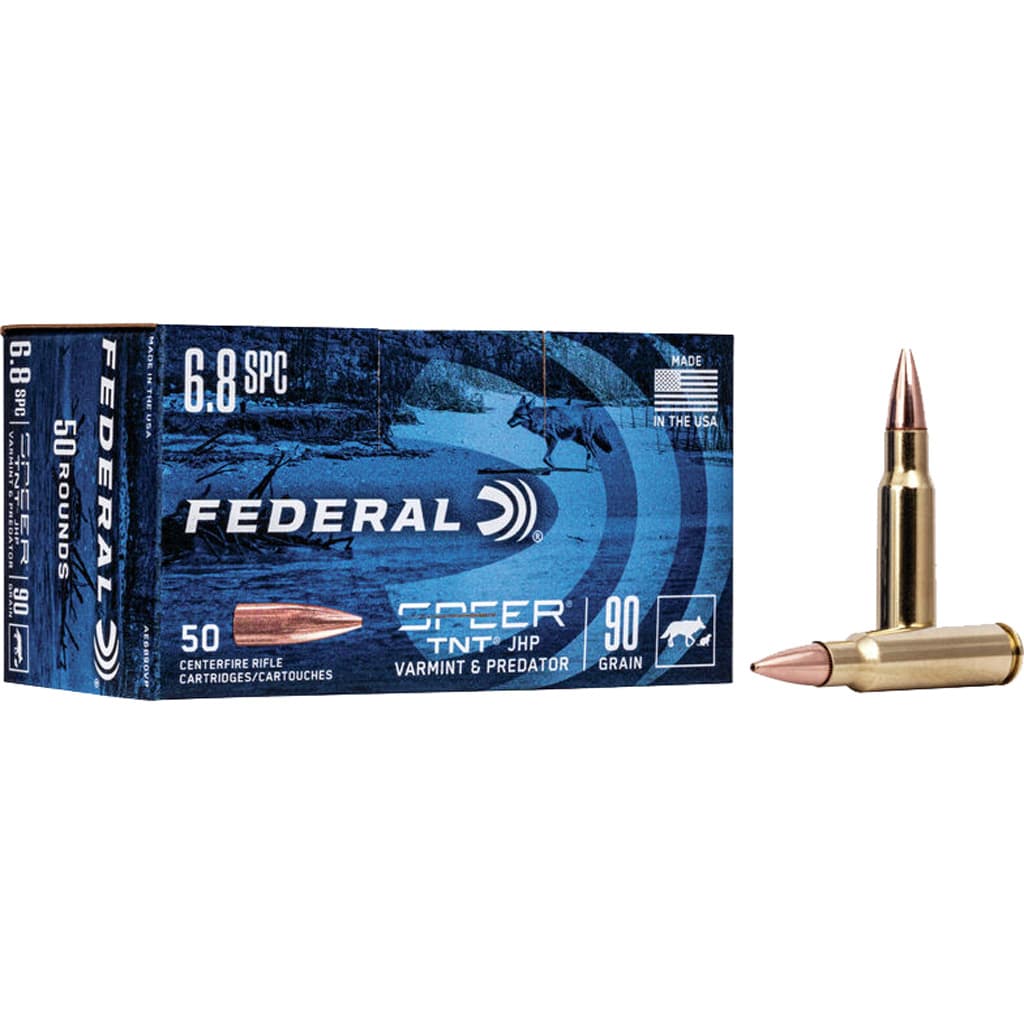 Federal AE6890VP 6.8mm Remington SPC Jacketed Hollow Point 90 Grain 50 Rounds
