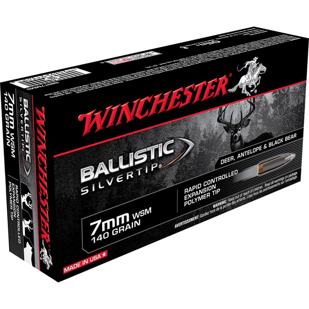 Winchester, Ballistic Silvertip, 7mm Winchester Short Magnum, Polymer Tip, 140 Grain, 20 Rounds
