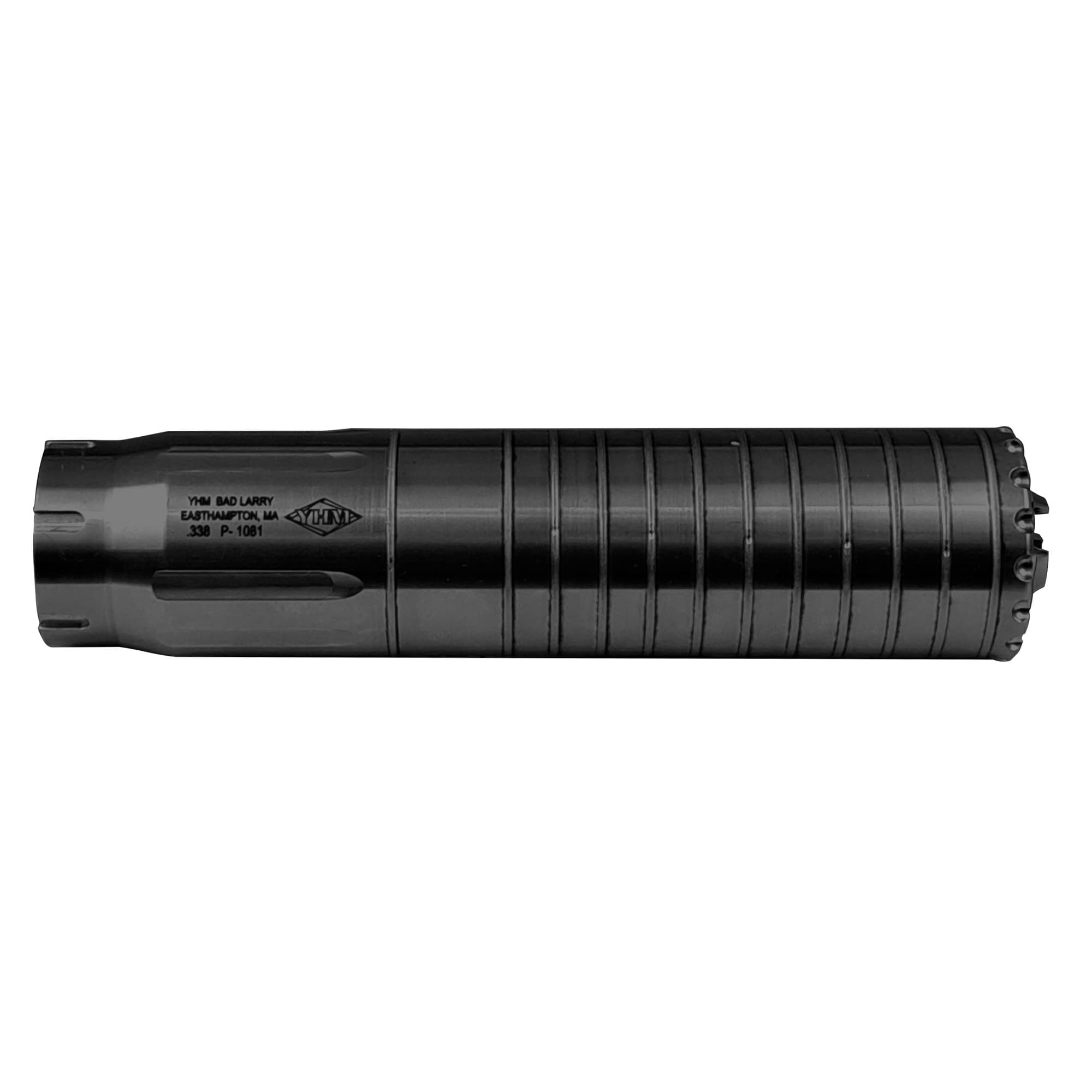 YHM Bad Larry .338 Direct Thread Suppressor .338 Cal Stainless Steel/Cobalt 6 5/8"-24  Black