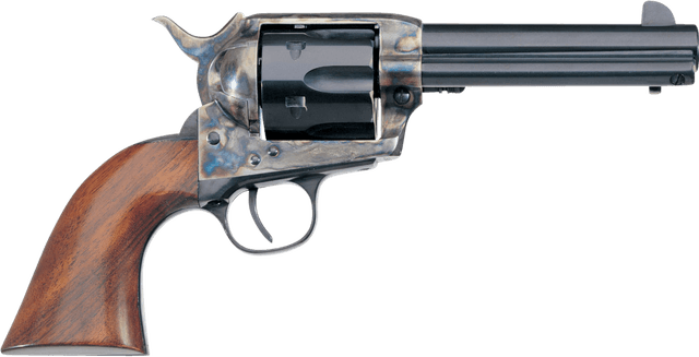 Taylors & Company 550893 1873 Cattleman SAO 357 Mag Caliber with 4.75" Blued Finish Barrel, 6rd Capacity Blued Finish Cylinder, Color Case Hardened Finish Steel Frame & Walnut Grip