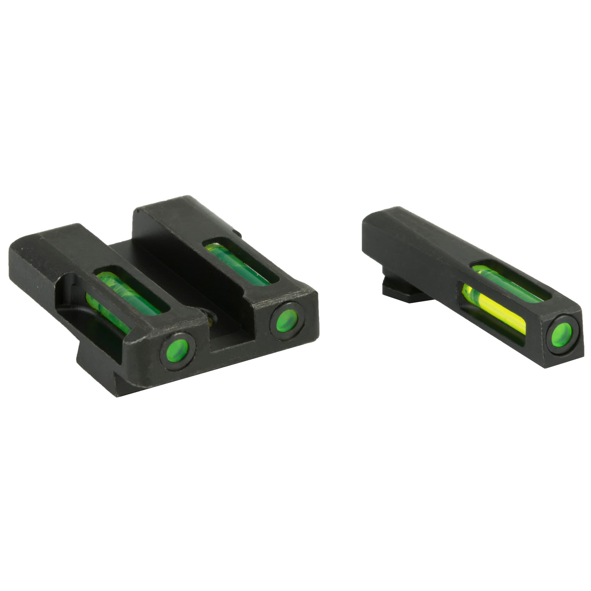 HIVIZ LiteWave H3 Glock Sight White Front Ring Green Litepipes for 9mm 40S&W