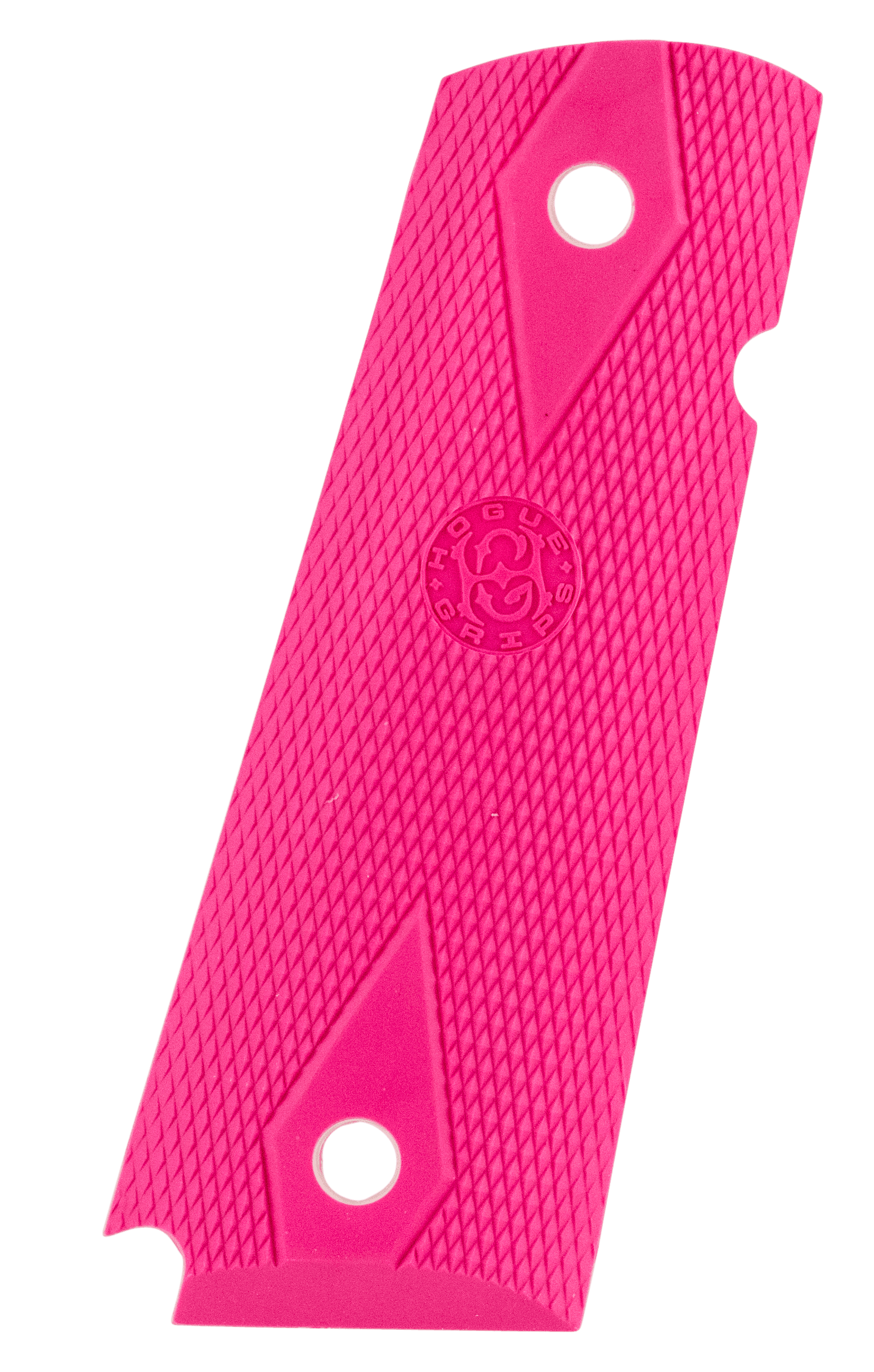 Hogue OverMolded Grip Panels Checkered Pink Rubber for 1911 Government