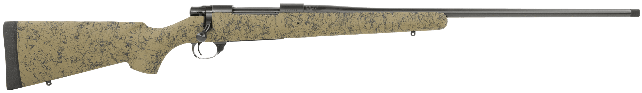 Howa HHS43333 M1500 HS Precision 300 Win Mag 3+1 24" Blued Threaded Barrel/Rec, Green with Black Webbed HS Precision Stock
