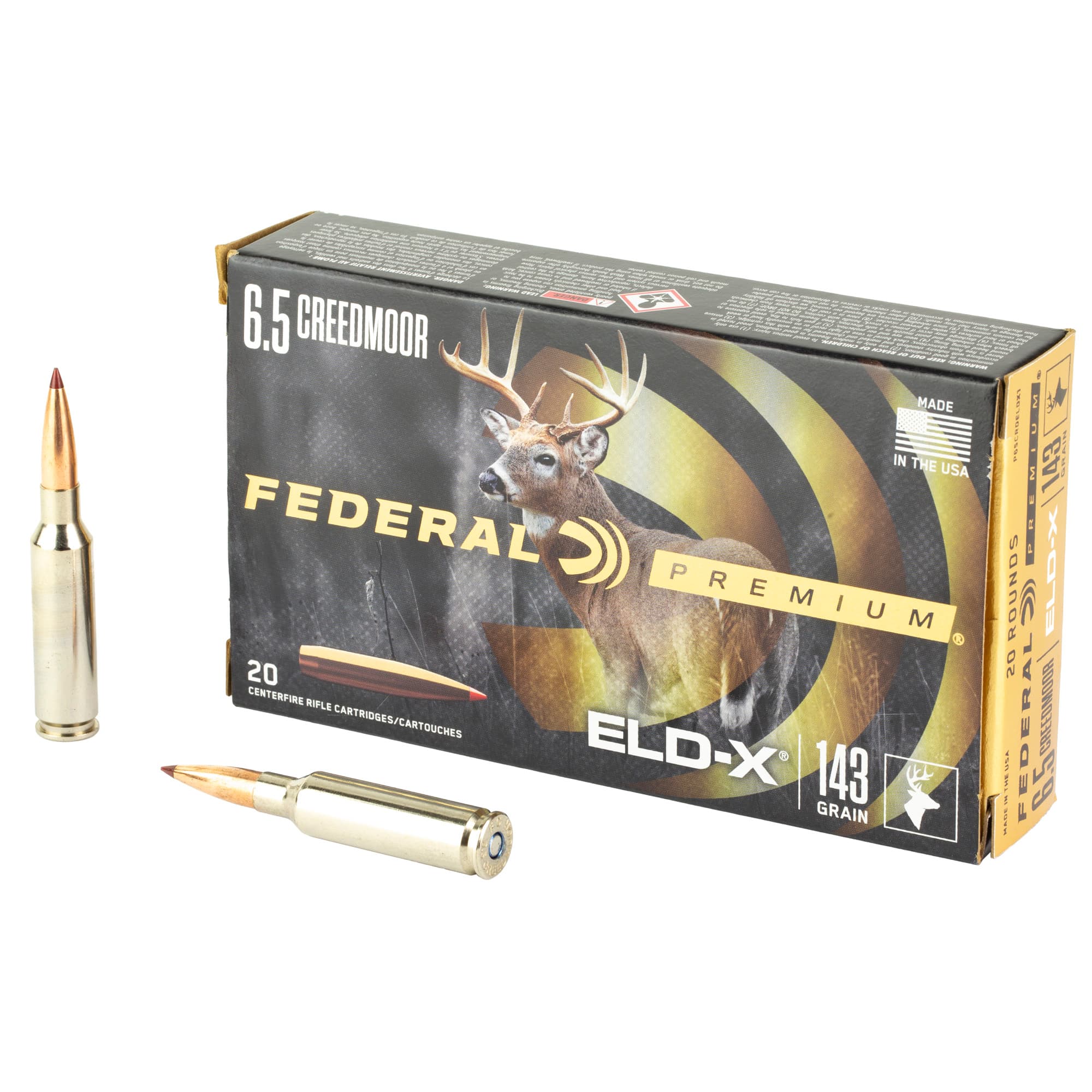 Federal P65CRDELDX1 Premium ELD-X 6.5Creedmoor 143gr 20 Per Box/10 Case