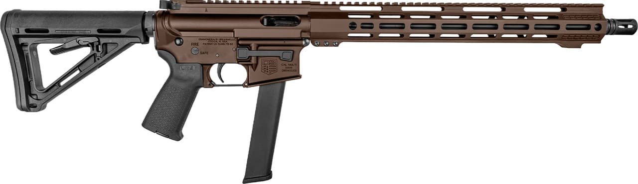 Diamondback DB15 9mm Luger 16in 32+1 Midnight Bronze Carbon Lower CTR Stock
