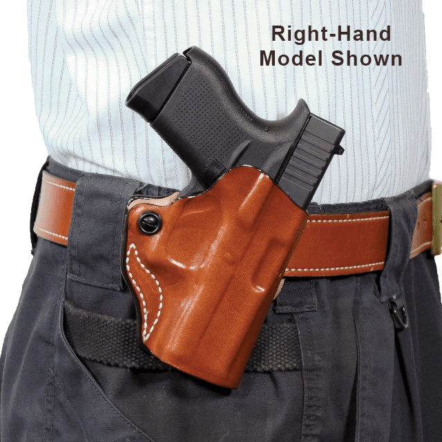 DeSantis Gunhide 019TB7WZ0 Mini Scabbard OWB Tan Leather Belt Slide Fits Springfield Prodigy w/wo Red Dot Fits 4.25" Barrel