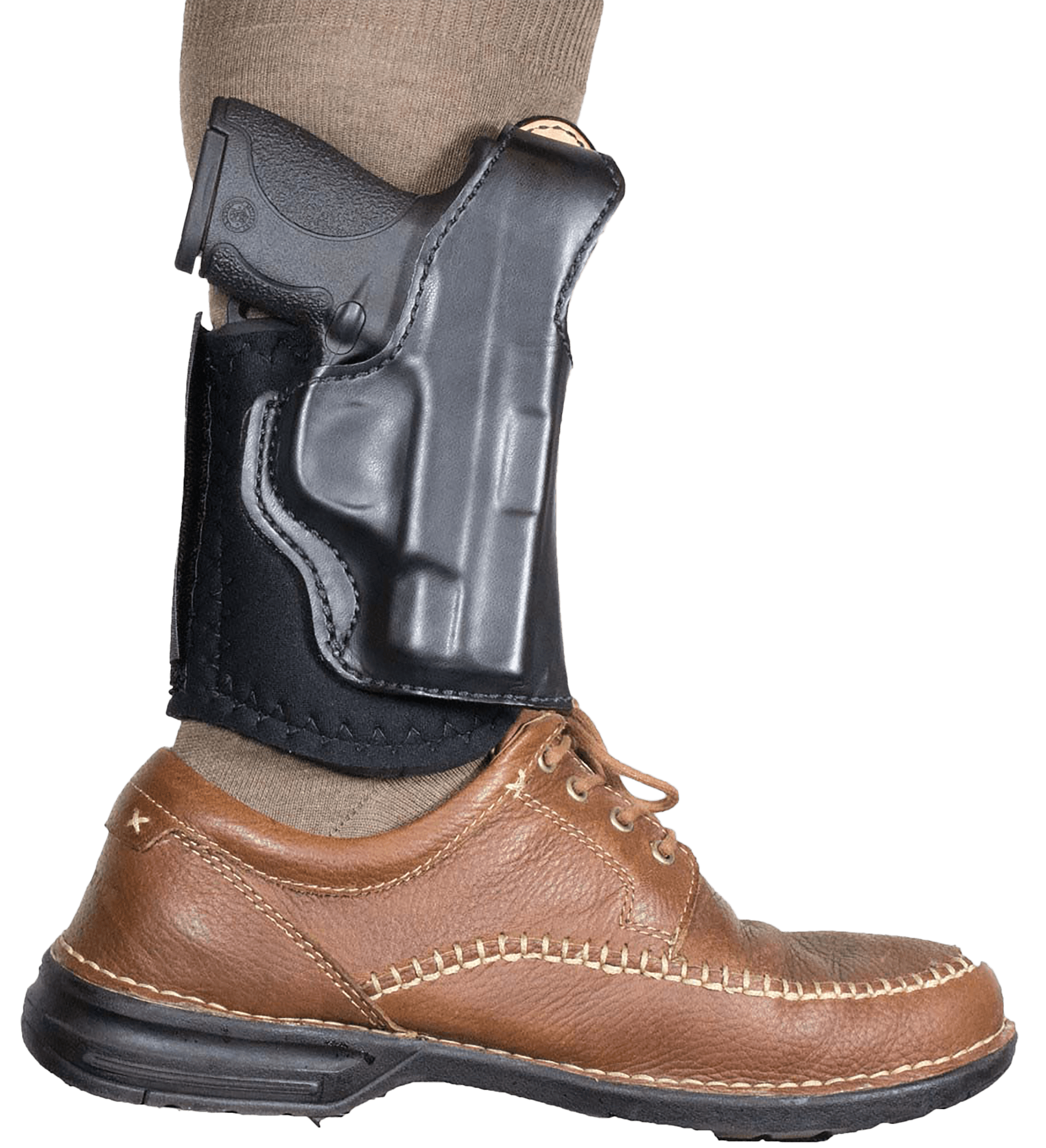 DeSantis Gunhide 014PC02Z0 Die Hard Rig Ankle Black Leather Fits Taurus 85 Fits S&W 36 Fits S&W 60 Fits 2-2.25" Barrel Right Hand