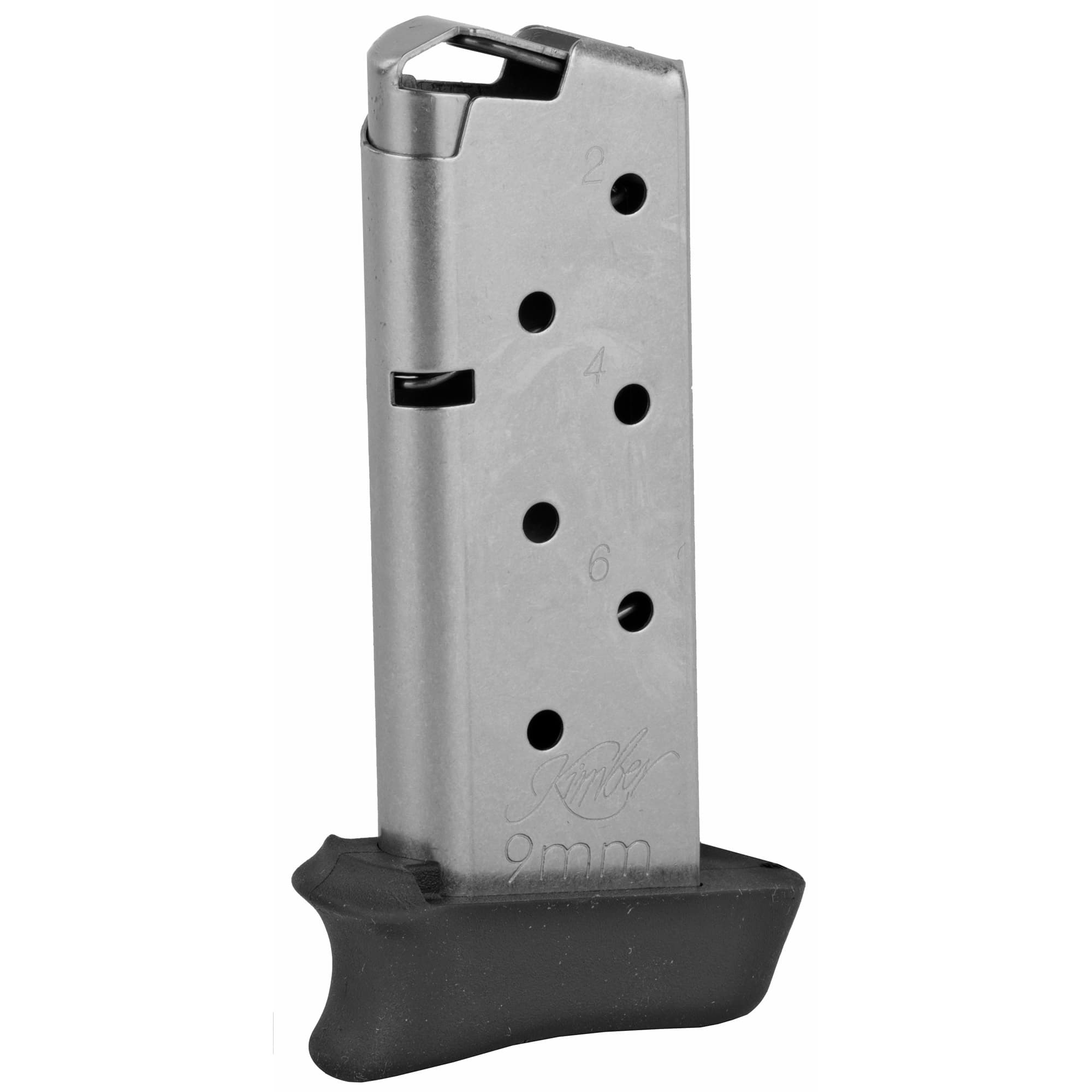 Kimber Micro 9 9mm 7 Round Magazine with Hogue Grip Extension Silver