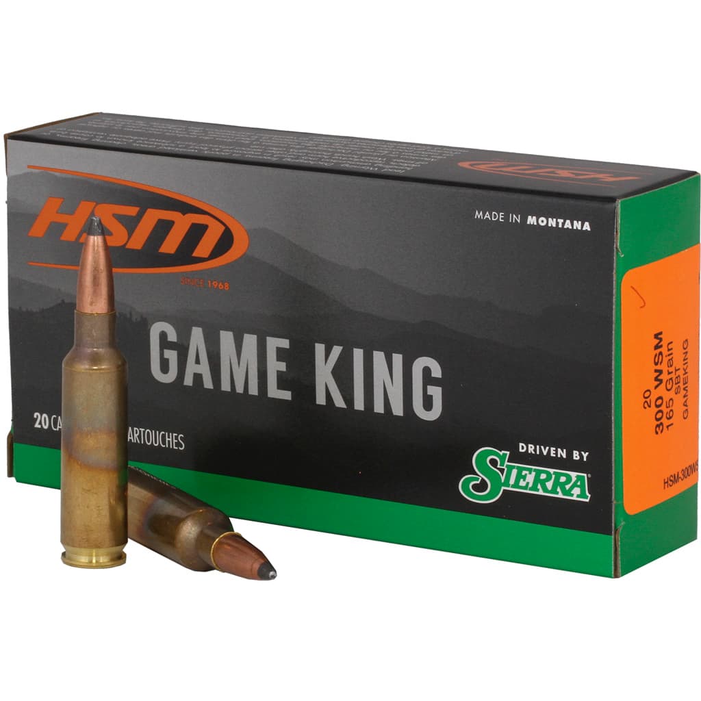 HSM Game King, 300 Winchester Short Magnum, Spitzer BT, 165 Grain, 20 Rounds