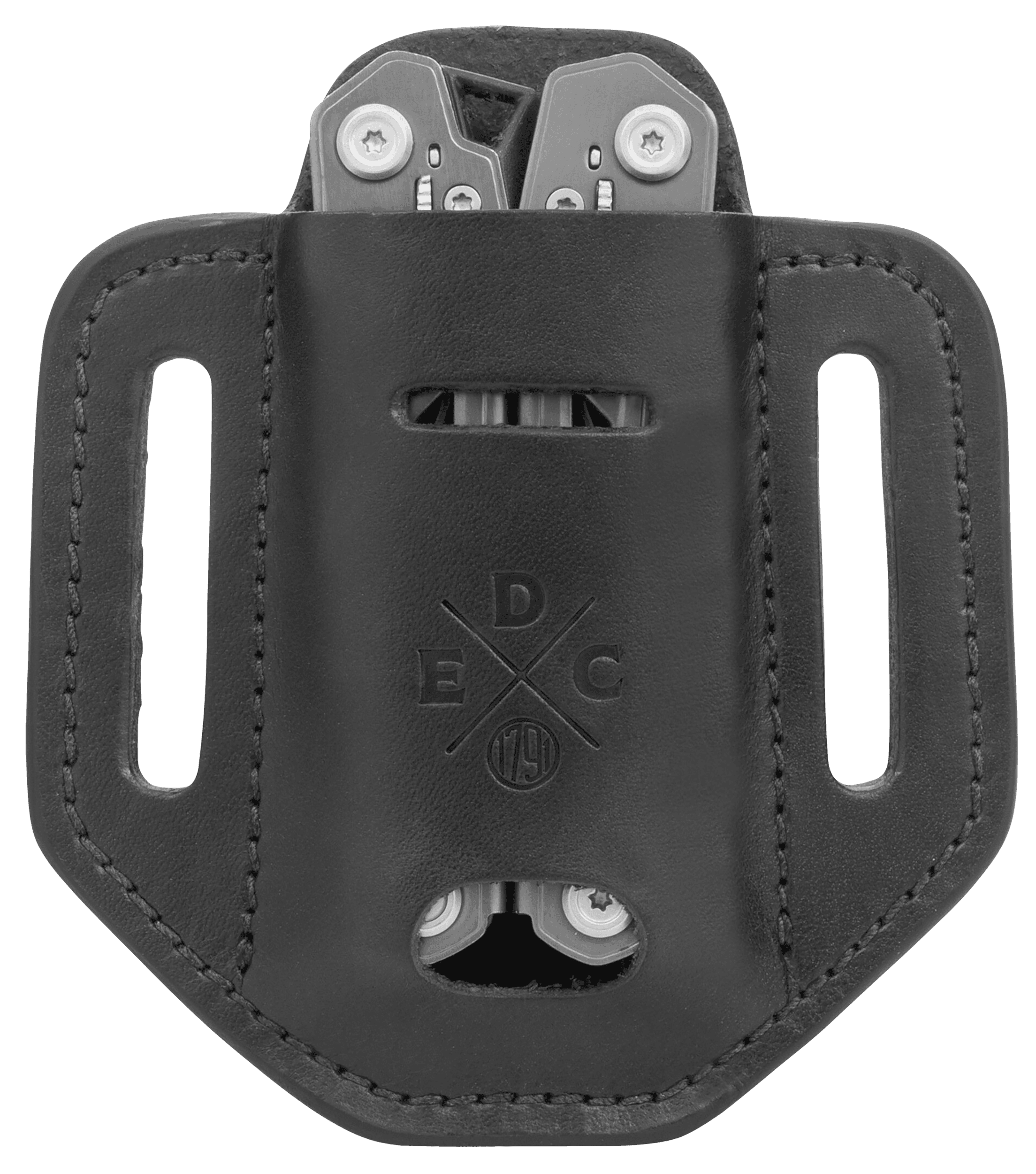 1791 Gunleather HDESSLBLKA EDC Heavy Duty Easy Slide Solo OWB Black Leather Belt Slide Ambidextrous