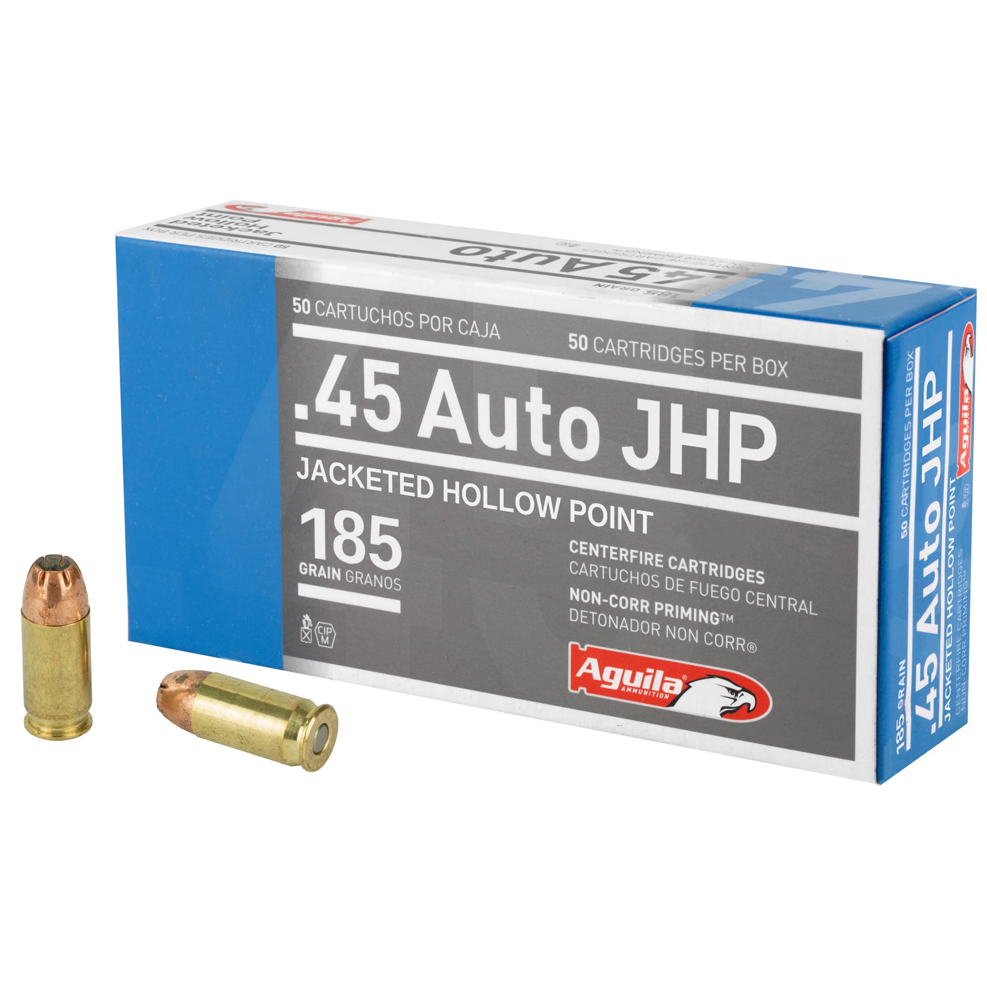 Aguila 45 ACP Jacketed Hollow Point 185 Grain 50 Rounds