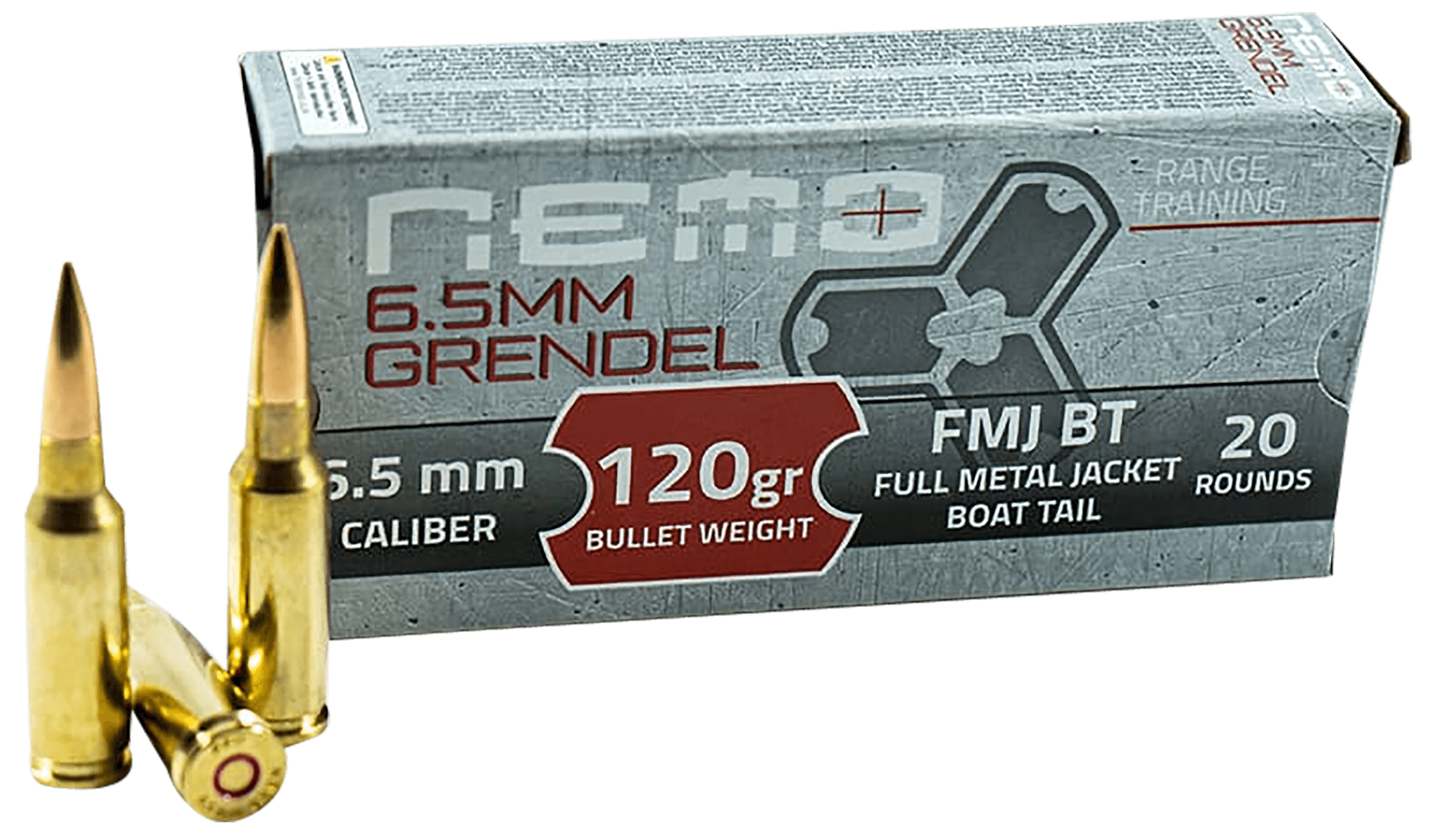 Nemo Arms 65GNA120PPU 6.5 Grendel 120 gr Full Metal Jacket Boat Tail 20 Rounds